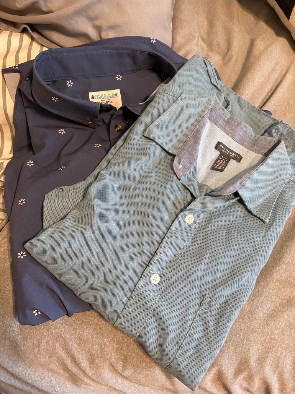 Light Blue & Navy Button-Up Shirts (Two-Pack)